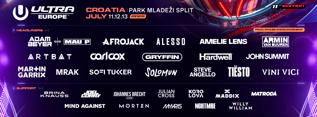 Ultra Europe 2025 Phase 3 Lineup